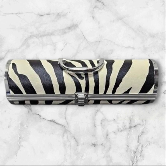 Gala Zebra Animal Print Cylindrical Wine Purse Carrier with Opener - Picture 1 of 6